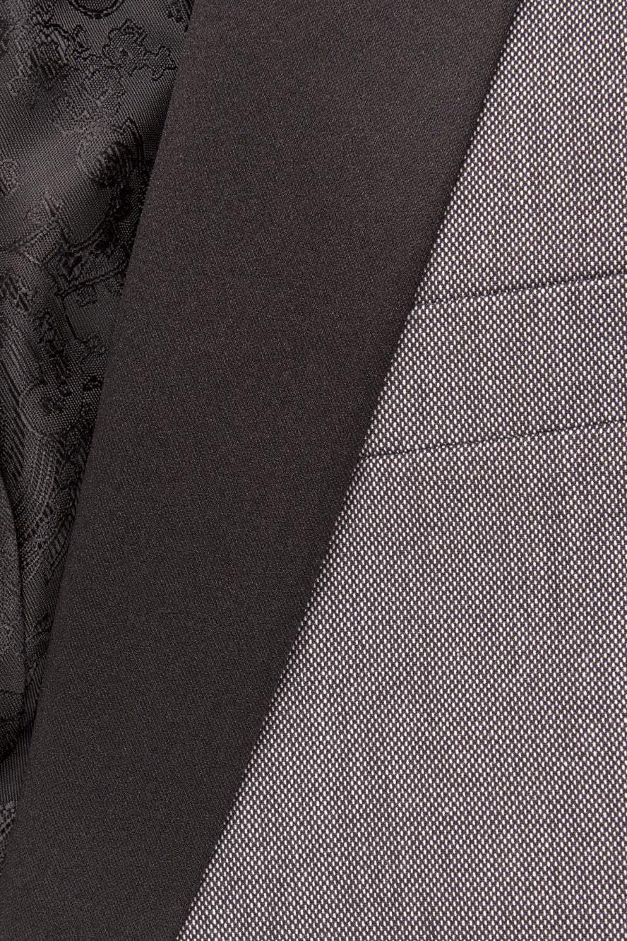 "Sebastian" Grey Pindot Tuxedo Jacket Shawl (Separates)