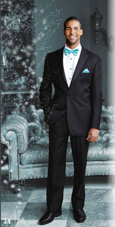 "Vienna" Black Tuxedo Jacket Peak (Separates)